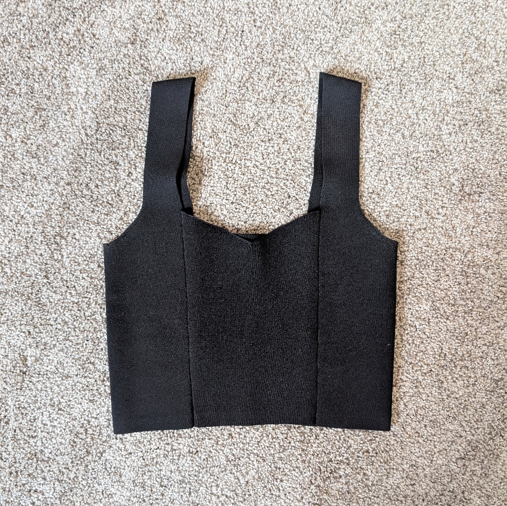 A.L.C Black Knit Cropped Tank
